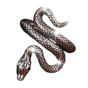 Silver Snake Ring with Green Eyes